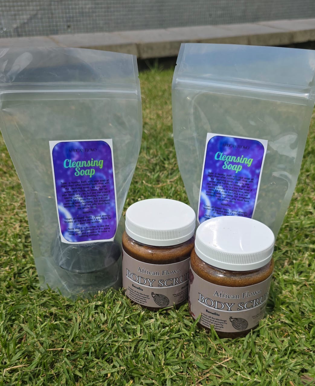2 Body scrub and cleansing soap
