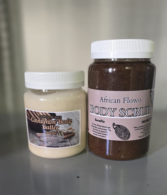 Body scrub and cinnamon butter